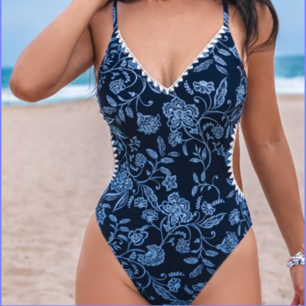 NEW Blue Navy Monokini Size Medium
